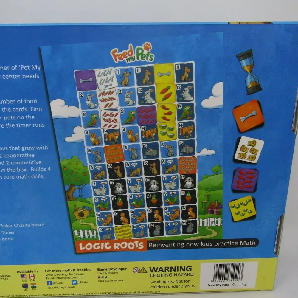 Logic Roots Ocean Raiders & Feed My Pets Board Games STEM Math Learning Set